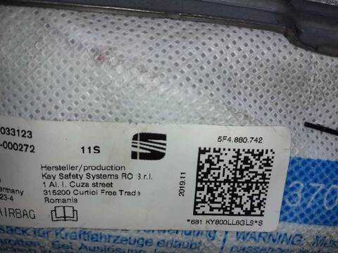 Foto 3ª: Airbag Cortina Delantero Derecho Seat Leon FR FAST LANE PLUS 150CV 110KW [DPCA] (2020)