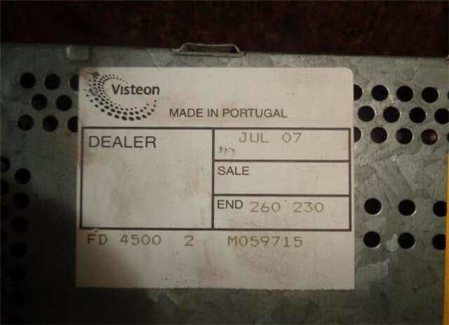 Foto 2ª: Sistema Audio Radio CD Ford Fiesta 1.4 TREND [1.4 LTR. - 50 KW TDCI CAT] [F6JA]