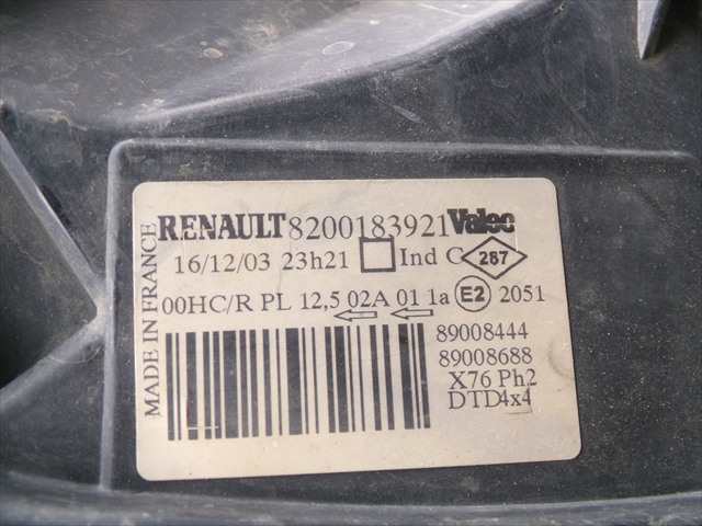 Foto 4ª: Faro Derecho Renault Kangoo 1.9 DCI 2003-2008 MODELO 4X4 [F9Q37] (2004)
