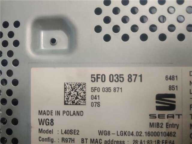 Foto 3ª: Sistema Audio Radio CD Seat Leon 2.0 STYLE [2.0 LTR. - 110 KW TDI]
