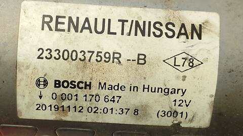 Foto 3ª: Motor de Arranque Dacia Duster PRESTIGE 116CV 85KW [K9K 872] (2020)