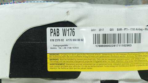 Foto 4ª: Airbag Delantero Derecho Mercedes Clase A 140 A 200 CDI 176.008) 136CV 100KW [651930] (2017)