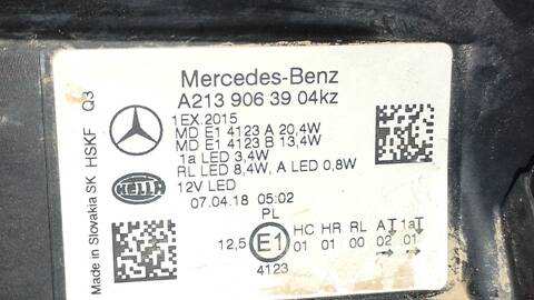 Foto 3ª: Faro Izquierdo Mercedes Clase E 180 E 220 D 213.004) 194CV 143KW [654920] (2018)