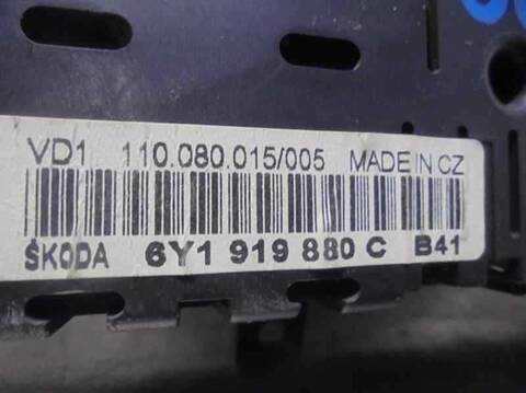 Foto 3ª: Cuadro de Instrumentos Skoda Fabia 1.4 68CV 50KW [AQW] (2001)