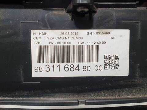 Foto 3ª: Cuadro de Instrumentos Citroen Jumpy CONTROL M 102CV 75KW FURGON [YH01] (2019)