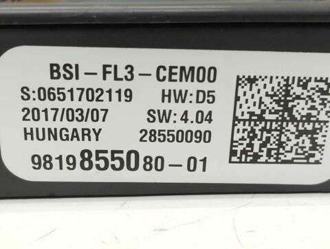 Foto 2ª: Centralita Confort BSI Peugeot 3008 ACTIVE 120CV 88KW [BH01] (2017)