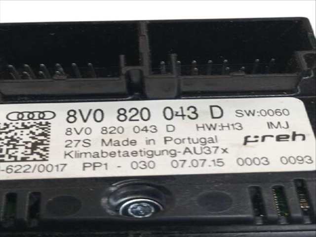 Foto 2ª: Mando Climatizador Audi A3 S3 QUATTRO (2012)