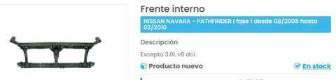 Foto 2ª: Panel Frontal Nissan Navara 190CV 140KW