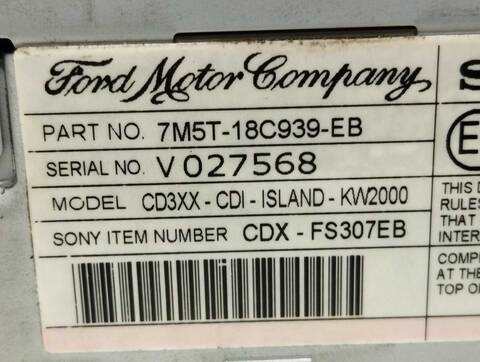 Foto 4ª: Sistema Audio Radio CD Ford Focus AMBIENTE D) BERLINA 115CV 85KW [KKDA] (2009)