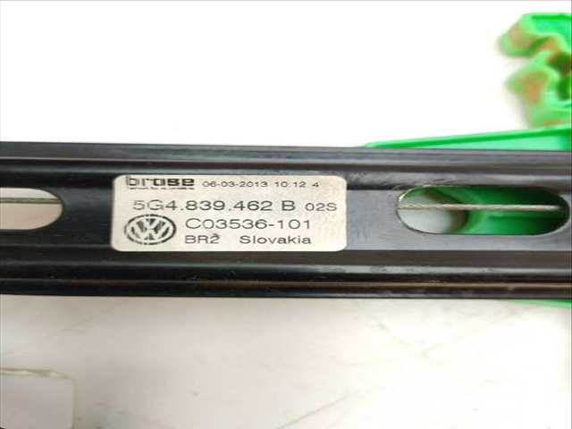 Foto 3ª: Elevalunas Manual Trasero Derecho Volkswagen Golf 1.6 TDI (2012)