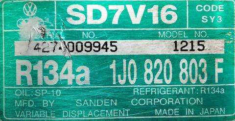 Foto 3ª: Compresor Aire Acondicionado Seat Cordoba SIGNO 1 TDI 110CV (1999)