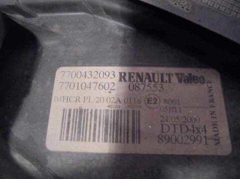 Foto 2ª: Faro Derecho Renault Scenic 2.0 16V CAT F4R) 139CV 102KW JA..) [F4R C7] (2001)