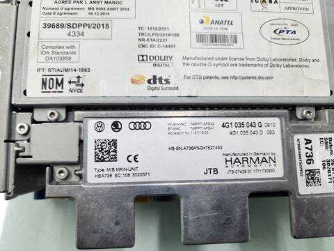 Foto 3ª: Sistema Audio Radio CD Audi A6 2.0 TFSI BERLINA 252CV 185KW [CYP] (2017)