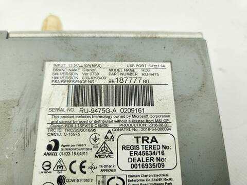Foto 2ª: Sistema Audio Radio CD Citroen Berlingo CONTRLOL M 99CV 73KW FURGON [BH02] (2018)