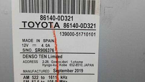 Foto 3ª: Sistema GPS Toyota Yaris 1.0 KSP130) 72CV 53KW [1KR] (2020)