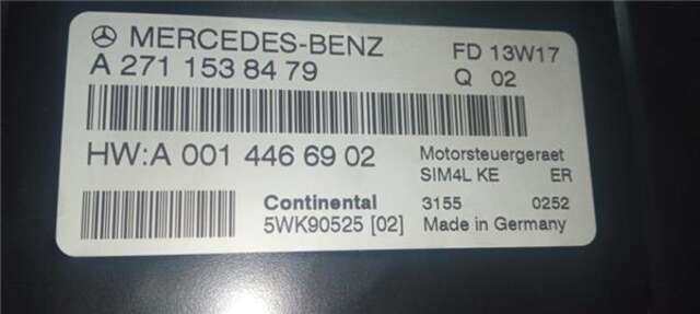 Centralita Motor ECU Mercedes Clase C 160 1.8 C 180 COMPRESSOR (203.746) [1.8 LTR. - 105 KW CAT]