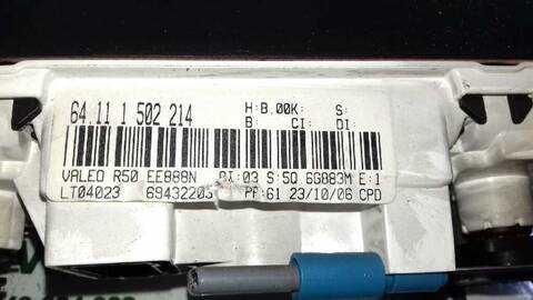 Foto 3ª: Mando Calefacción A. A. Mini Mini ONE 90CV 66KW [W10B16A] (2006)