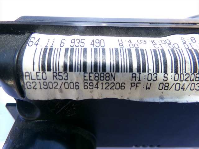 Foto 4ª: Mando Calefacción A. A. Mini Cooper 1.6 G R53,2002-2006, MODELO S [W11B16A] (2005)