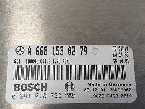 Foto 3ª: Centralita Motor ECU Mercedes Clase A 140 1.7 170 CDI 168.009) 95CV 70KW [OM 668.942] (2012)
