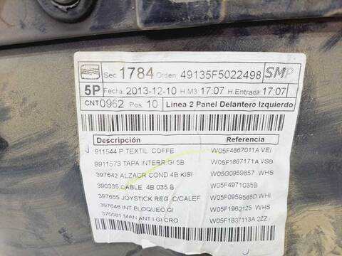 Foto 3ª: Tapizados Cartoneras Seat Leon I-TECH 105CV 77KW [CLH] (2014)