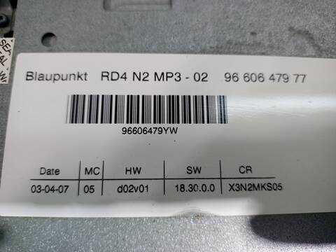 Foto 3ª: Sistema Audio Radio CD Citroen C5 ATTRACTION BERLINA 109CV 80KW [9HYDV6TED4] (2007)