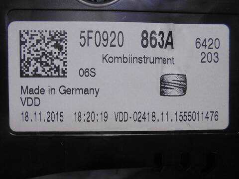 Foto 2ª: Cuadro de Instrumentos Seat Leon ERENCE 110CV 81KW [CXX] (2016)