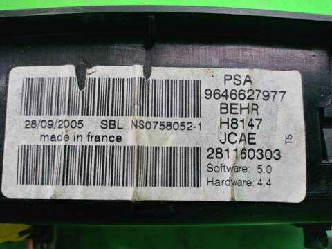 Foto 2ª: Mando Climatizador Peugeot 307 1.6 16V HDI 90CV [9HVDV6ATED4] (2005)