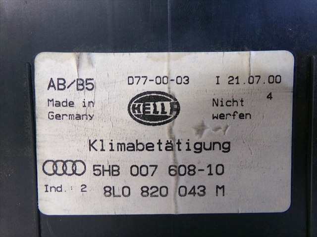 Foto 4ª: Mando Calefacción A. A. Audi A3 1.9 TDI 1996-2003 (2002)