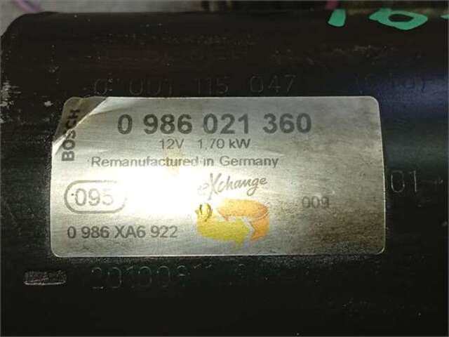 Foto 2ª: Motor de Arranque Mercedes Sprinter 2.1 309/311/313/315 CDI (906.631/633/635/637) [2.1 LTR. - 110 KW CDI CAT]