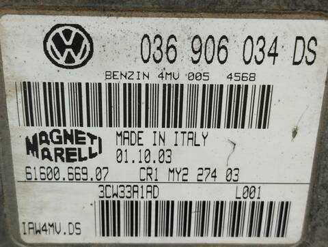 Foto 2ª: Centralita Motor ECU Seat Toledo EXECUTIVE 105CV 77KW [BCB] (2003)