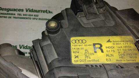 Foto 2ª: Faro Derecho Audi A8 3.7 V8 40V 260CV 191KW [AKC] (2000)