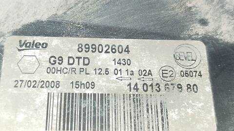 Foto 4ª: Faro Derecho Fiat Scudo 10 COMFORT L1H1 90 MULTIJET 90CV 66KW FURGON [9HU] (2008)