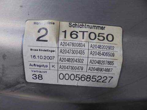 Foto 2ª: Elevalunas Manual Trasero Derecho Mercedes Clase C 160 C 180 CGI BLUEEFFICIENCY 204.049) BERLINA 156CV 115KW [271952] (2008)