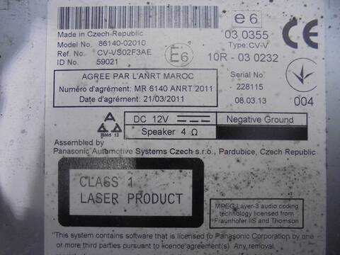Foto 2ª: Pantalla Multifuncion Toyota Auris HYBRID ACTIVE 99CV 73KW [2ZR] (2013)