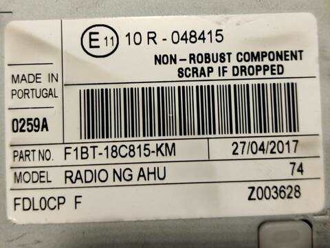 Foto 2ª: Sistema Audio Radio CD Ford Focus ST-LINE 1 ECOBOOST CAT 125CV [M1DD] (2014)