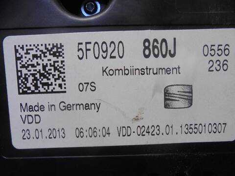 Foto 4ª: Cuadro de Instrumentos Seat Leon I-TECH 105CV 77KW [CLH] (2013)
