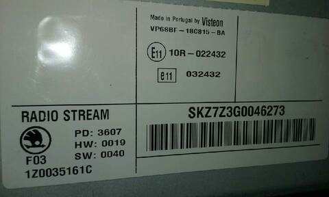 Foto 3ª: Sistema Audio Radio CD Skoda Octavia RS BERLINA 170CV 125KW [BMN] (2007)