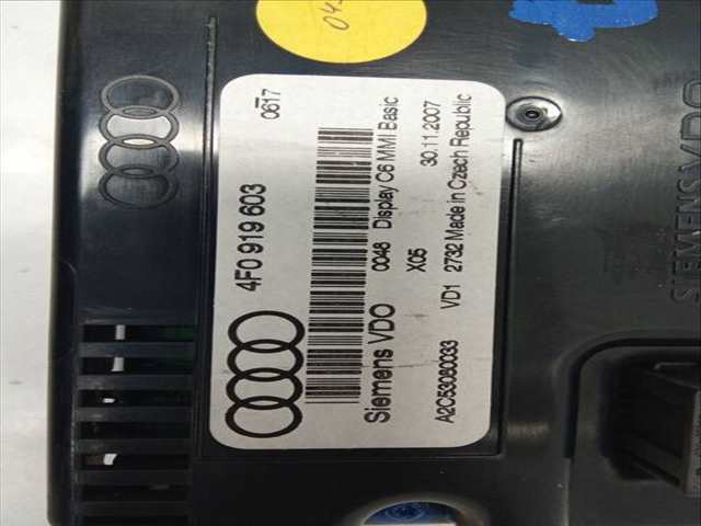 Foto 4ª: Pantalla Multifuncion Audi A6 3.0 TDI QUATTRO [3 0 LTR. - 176 KW V6 24V TDI] AVANT 239CV