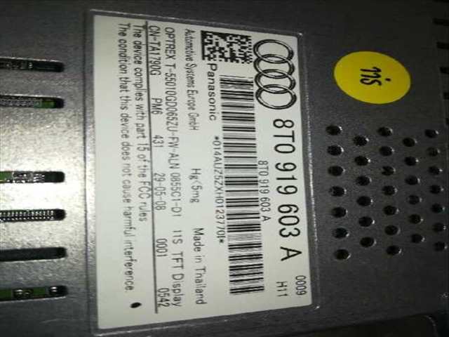 Foto 2ª: Pantalla Multifuncion Audi A4 BASICO 143CV 105KW [CAGA] (2009)