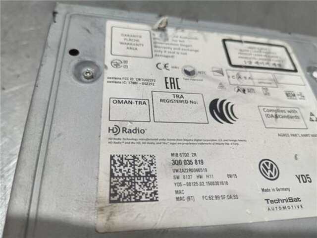 Foto 2ª: Sistema Audio Radio CD Volkswagen Passat 2.0 ALLTRACK BMT/START-STOPP 4MOTION [2.0 LTR. - 110 KW TDI] [CRL]