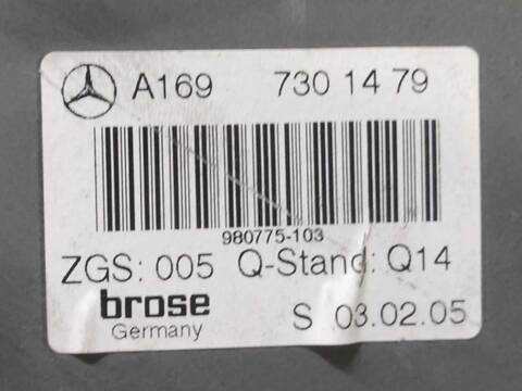 Foto 2ª: Elevalunas Manual Trasero Derecho Mercedes Clase A 140 A 200 169.033 169.333) (2004)