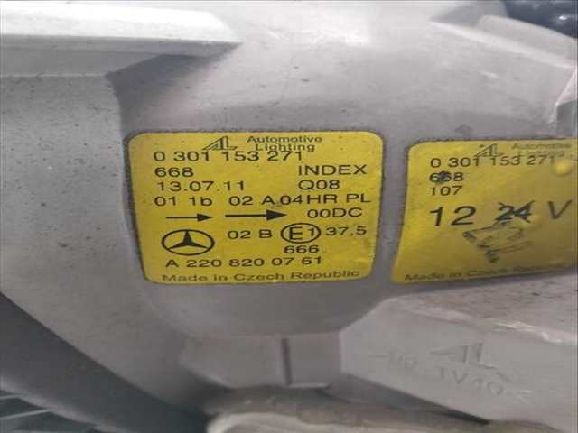 Foto 2ª: Faro Derecho Mercedes Clase S 220 4.0 CDI 32V CAT 260CV (1998)