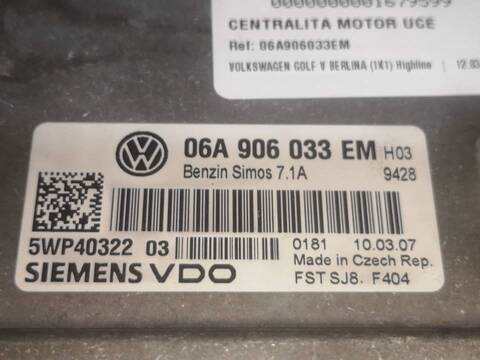 Foto 2ª: Centralita Motor ECU Volkswagen Golf BSE (2007)