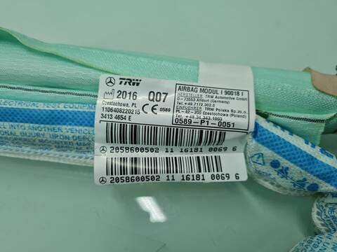 Foto 2ª: Airbag Cortina Delantero Derecho Mercedes Clase C 160 C 220 CDI BLUETEC 205.004) 170CV 125KW [651921] (2016)