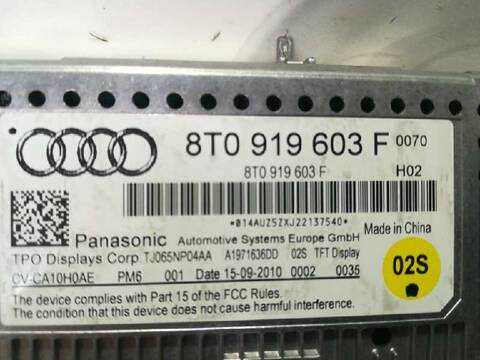 Foto 3ª: Pantalla Multifuncion Audi Q5 2.0 TDI 125KW) 170CV [CGLB] (2010)