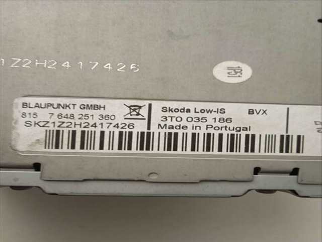 Sistema Audio Radio CD Skoda Superb 1.9 TDI 3T4)