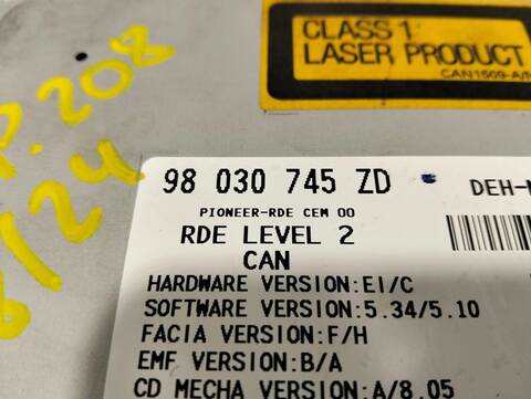 Foto 2ª: Sistema Audio Radio CD Peugeot 208 ACCESS 1 HDI FAP 68CV [8HR] (2012)