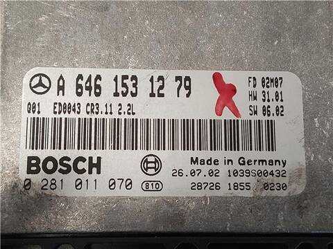 Foto 3ª: Centralita Motor ECU Mercedes Clase E 180 2.2 E 220 CDI 211.006) BERLINA 150CV 110KW [OM 646.961] (2002)