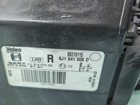 Foto 2ª: Faro Derecho Seat Ibiza STYLANCE - STYLE 105CV 77KW [BLS] (2008)