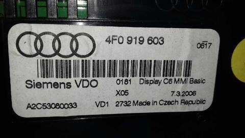 Foto 3ª: Pantalla Multifuncion Audi A6 2.4 BERLINA 177CV 130KW [BDW] (2006)
